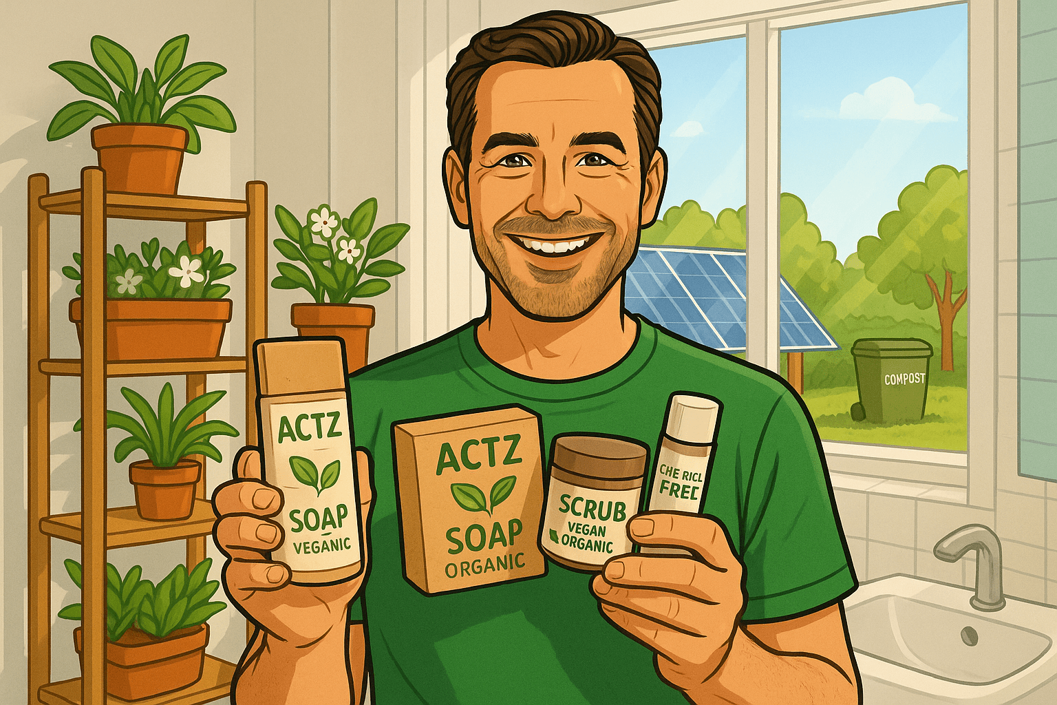 Eco-conscious model using ACTZ vegan cosmetics