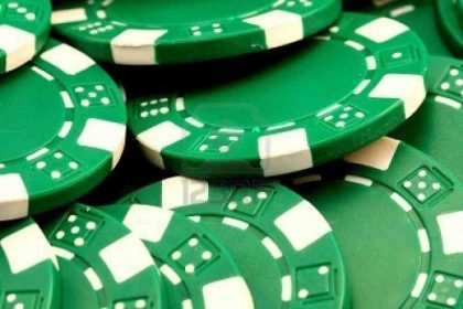 Green Casino Chips made from Recycled Plastic