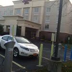 Chevy Volt charging up at a hotel