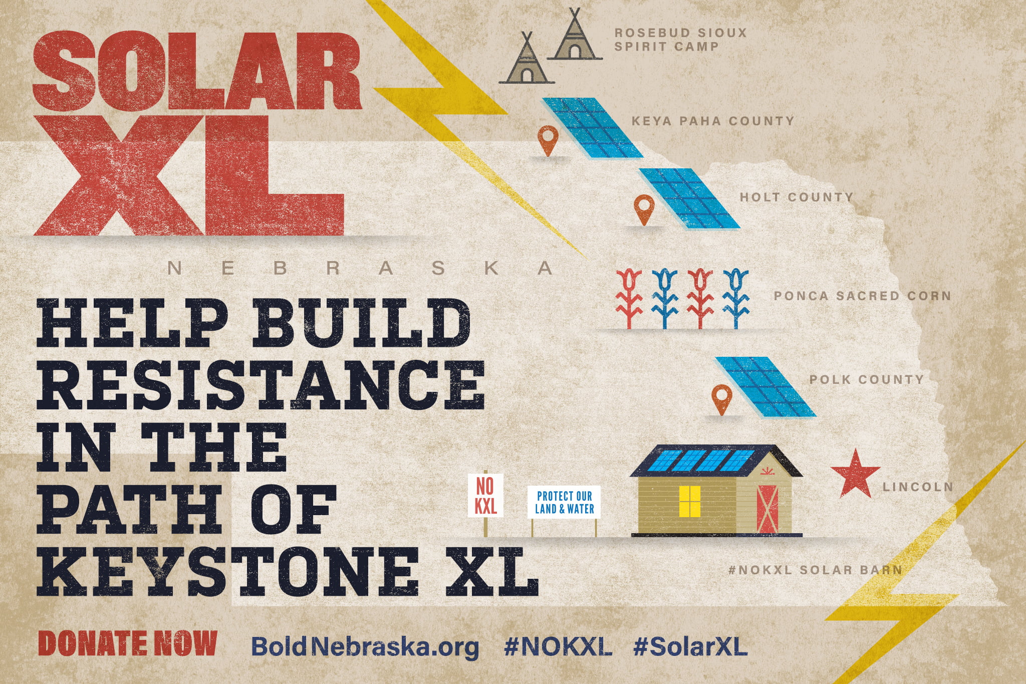 Nebraskans Install First Solar Panels Inside the Keystone XL Pipeline Route