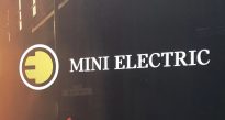 Mini electric sign at NY auto show